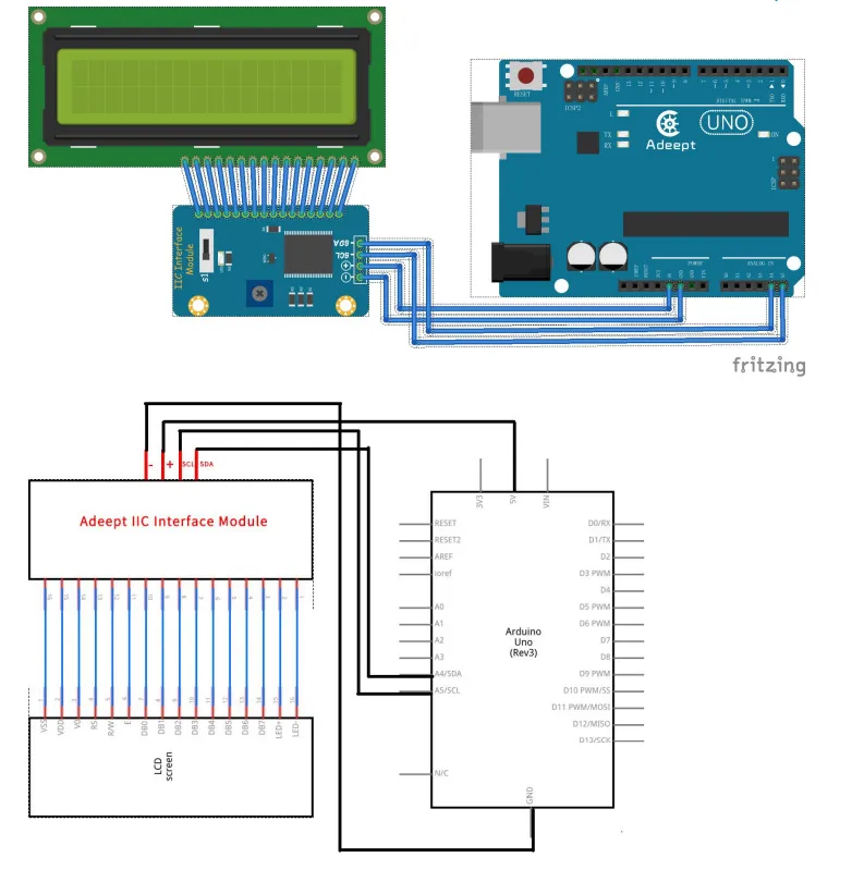 Conexión I2C LCD1602