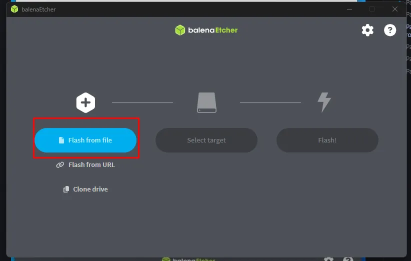 Seleccionando la imagen del sistema